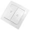 Doppelt Taster Unterputz mit Rahmen 80x80mm Serie Lille weiss