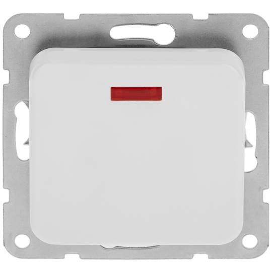 Interruptor lluminós encastable sense marc 70x70mm sèrie Term de color blanc
