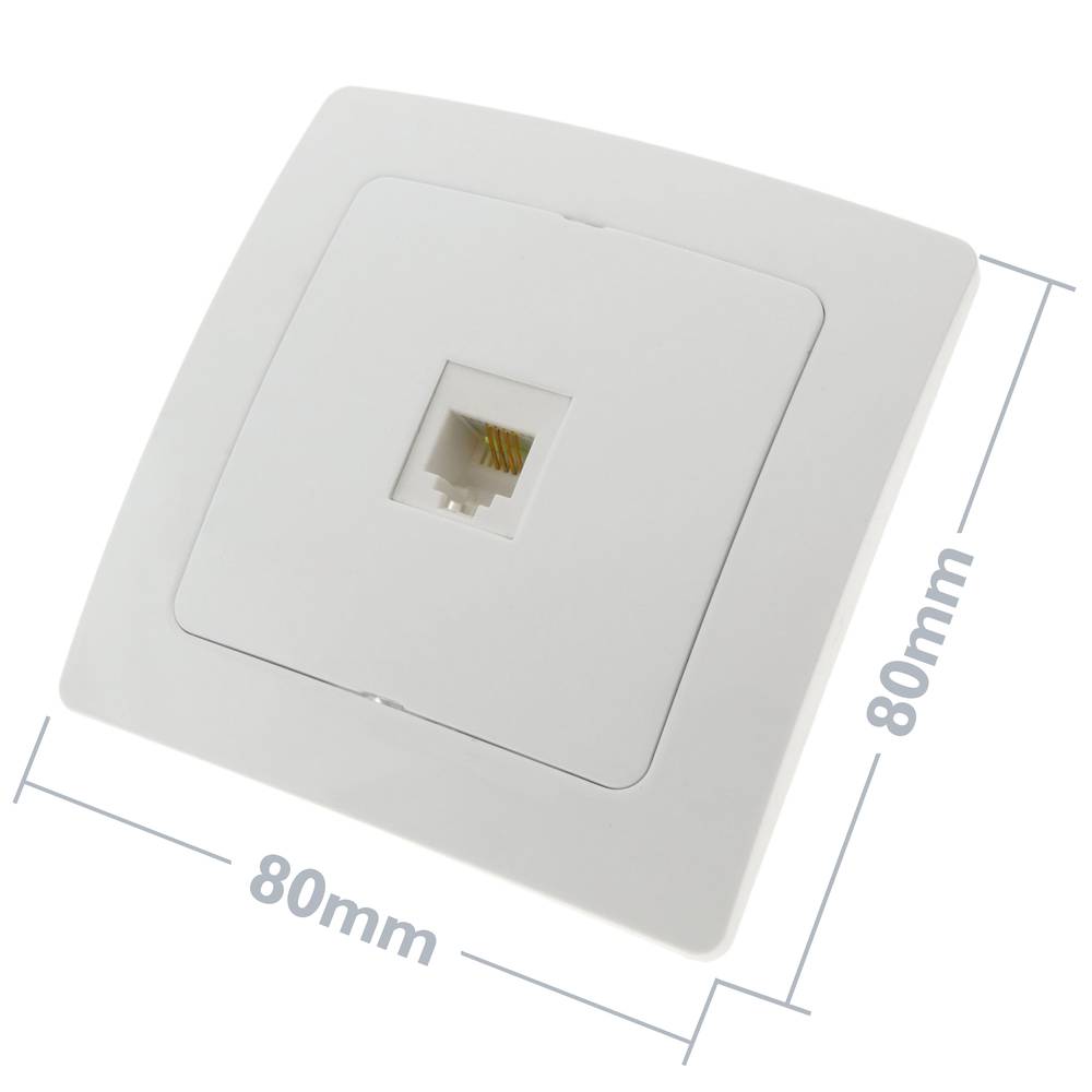 Inmac 8 pin RJ11 Single Gang Face Wall Plate Telephone Modem Router Outlet 764