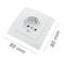 Base de enchufe schuko empotrable con marco 80x80mm serie Lille de color blanco