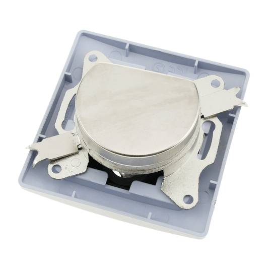 Tomada TV / SAT / R de encastrar com espelho 80x80mm série Lille prata e cinza