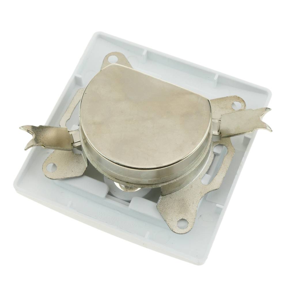 Prise TV/SAT/R encastrable avec plaque de finition 80x80mm série Lille blanc