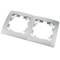 Marc doble per a 2 mecanismes empotrables 150x80mm sèrie Lille de color plata i gris