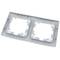 Marc doble per a 2 mecanismes empotrables 150x80mm sèrie Lille de color plata i gris