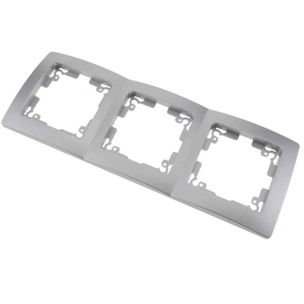 Triple cover frame for 3 module 225x80mm Lille series silver and gray