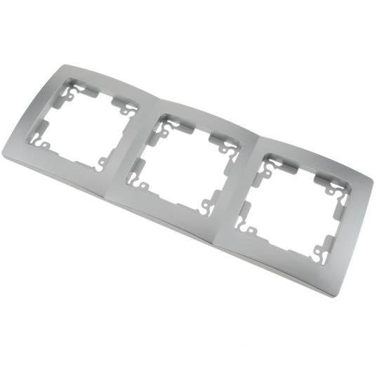 Triple cover frame for 3 module 225x80mm Lille series silver and gray