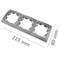 Triple cover frame for 3 module 225x80mm Lille series silver and gray