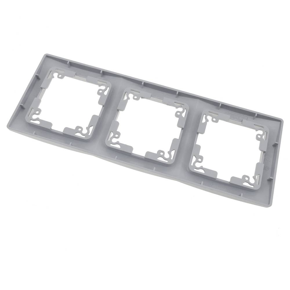 Triple cover frame for 3 module 225x80mm Lille series silver and gray