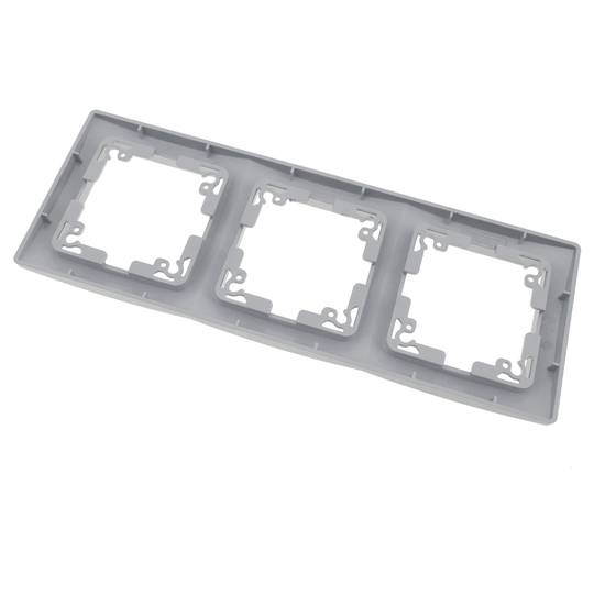Triple cover frame for 3 module 225x80mm Lille series silver and gray