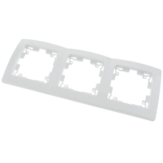 Marc triple per a 3 mecanismes empotrables 225x80mm sèrie Lille de color blanc