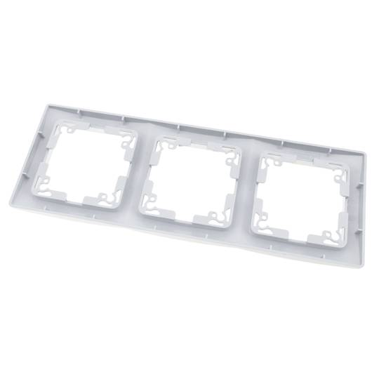 Marc triple per a 3 mecanismes empotrables 225x80mm sèrie Lille de color blanc