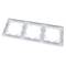 Marc triple per a 3 mecanismes empotrables 225x80mm sèrie Lille de color blanc