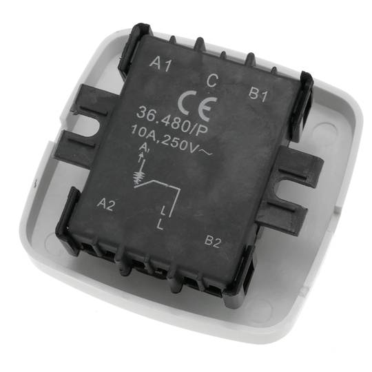 Poussoir avec plaque de finition 80x80mm blanc