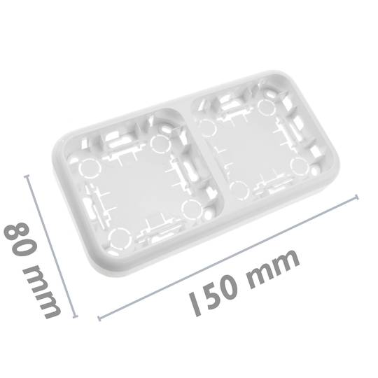 Espelho duplo para 2 elementos 150x80mm branco