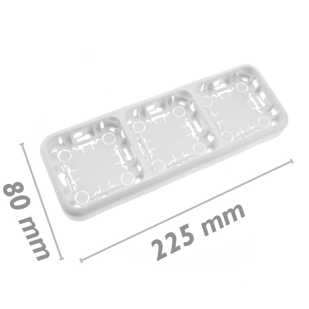 Espelho triplo para 3 elementos 225x80mm branco