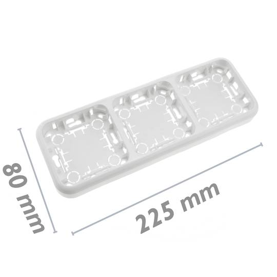 Espelho triplo para 3 elementos 225x80mm branco
