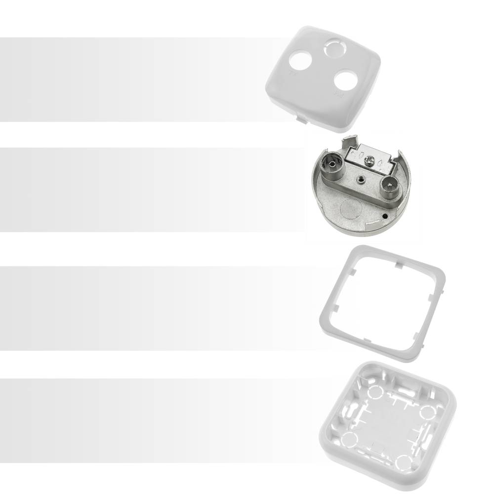 Tomada TV / R com espelho 80x80mm branco