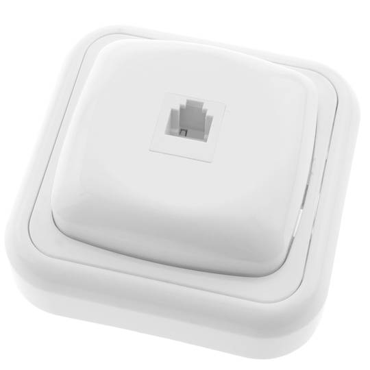 Einsatz Telefon RJ11 mit Rahmen 80x80mm weiss
