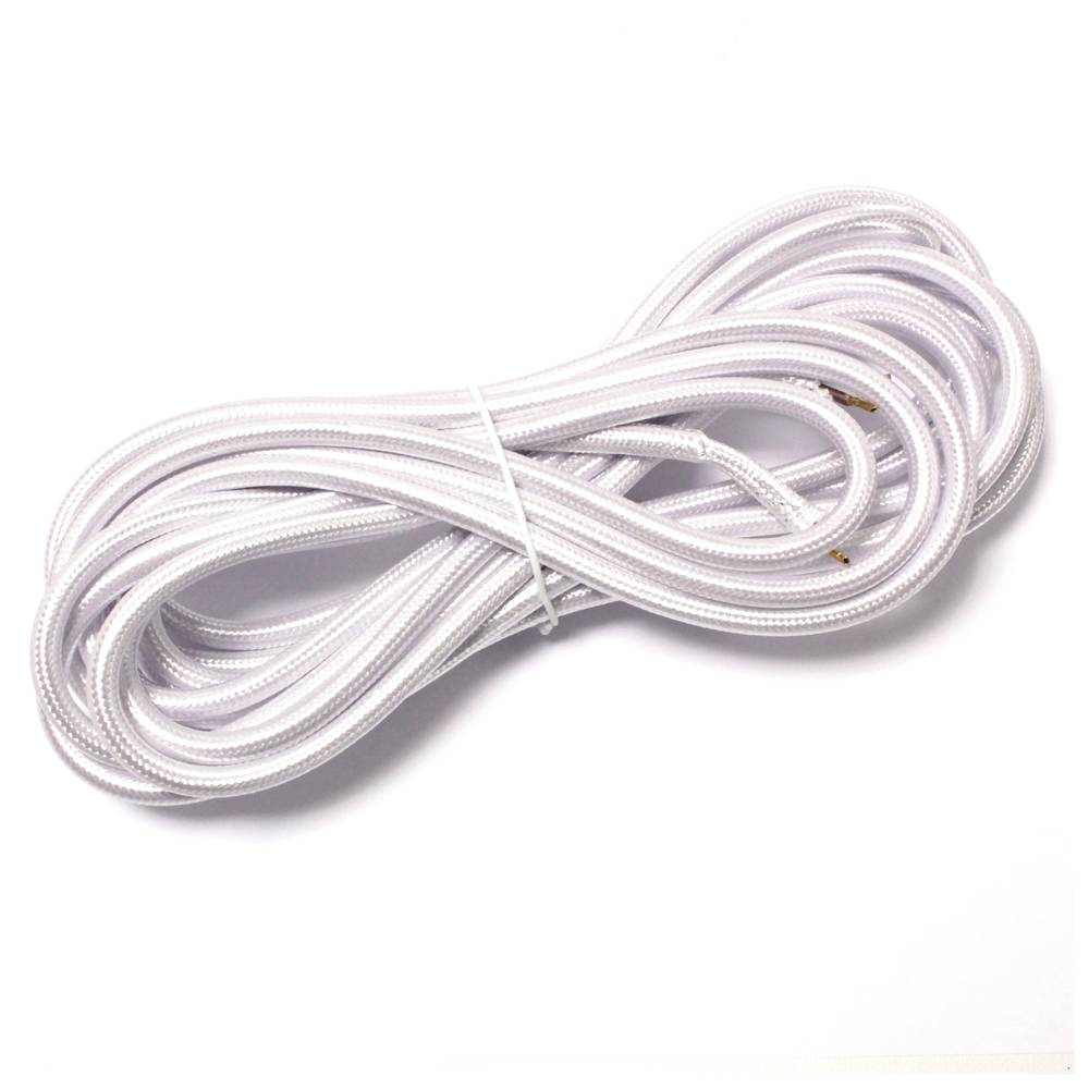 Festival pakket reservoir 5 m 2x0,75 mm stoffen decoratieve elektrische kabel in zilveren kleur -  Cablematic