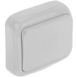 Interruptor de superfície com moldura 77x77mm série Spa na cor branca