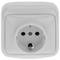 Tomada Schuko com moldura branca 77x77mm