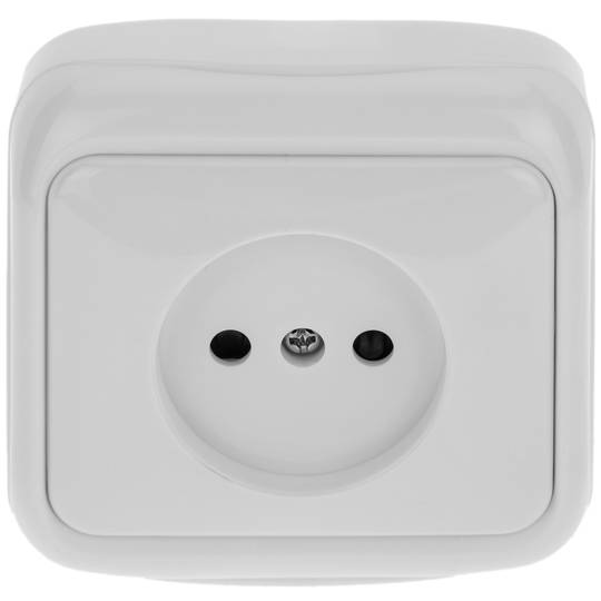 Presa da parete con cornice bianca 77x77mm