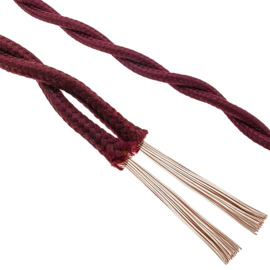 Cable elèctric decoratiu trenat 25m 2x0.75mm de color morat