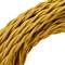 Tressée décoratif câble 25m électrique 2x0.75mm doré