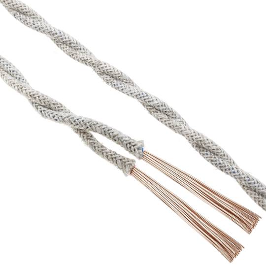 Intrecciato decorativo 25m cavo elettrico grigio 2x0.75mm
