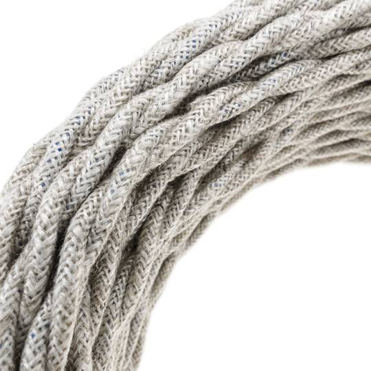 Intrecciato decorativo 25m cavo elettrico grigio 2x0.75mm