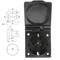 Tomada schuko de encastrar IP44 com parafuso tampa preto