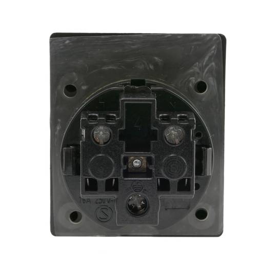 Tomada schuko de encastrar IP44 com parafuso tampa preto