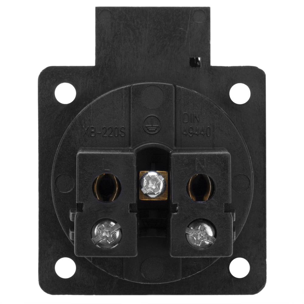 Presa industriale schuko con coperchio IP44 incasso a vite colore nero
