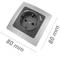 Socket base for schuko with USB  2 x A female 80x80mm Lille for embedding silver and gray