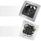 Socket base for schuko with USB  2 x A female 80x80mm Lille for embedding silver and gray