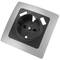 Socket base for schuko with USB  2 x A female 80x80mm Lille for embedding silver and gray