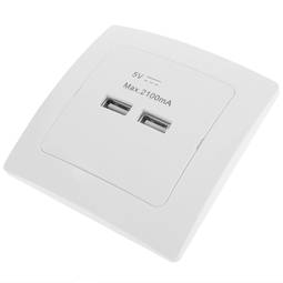 Base presa 2 x USB 80x80mm A femmina per l'incorporamento bianco