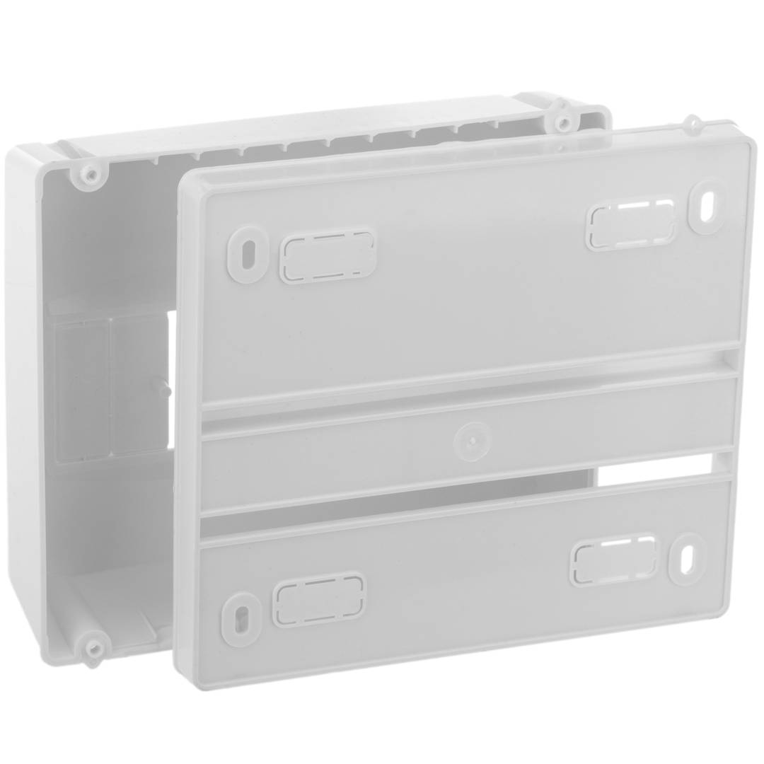 Electrical automation surface box for 8 modules of 18 mm ABS plastic