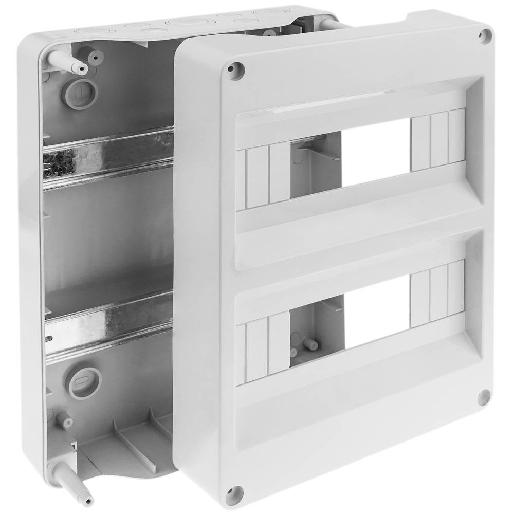 Caixa de superfície de automação elétrica para 24 módulos de plástico ABS de 18 mm