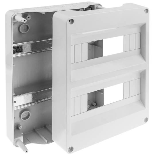 Caixa de superfície de automação elétrica para 24 módulos de plástico ABS de 18 mm