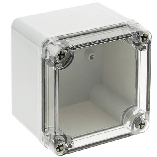 Caja de conexiones eléctricas de plástico ABS impermeable IP65 transparente 95x95x75mm