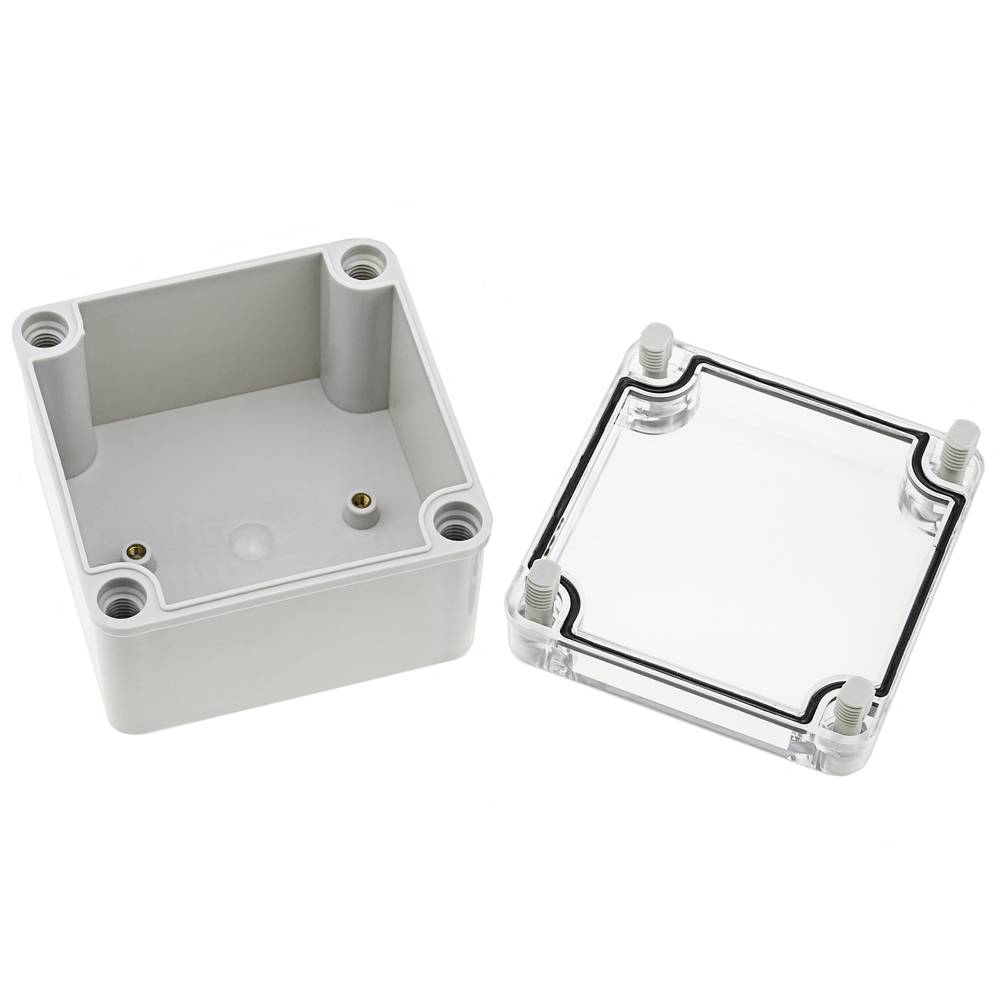 Caja de conexiones eléctricas de plástico ABS impermeable IP65 transparente 95x95x75mm