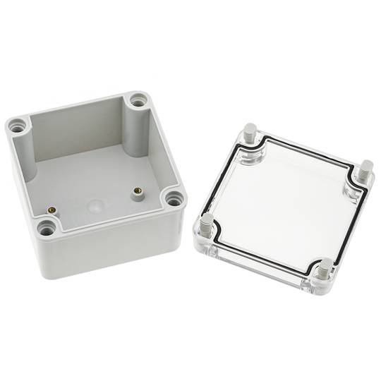 Caja de conexiones eléctricas de plástico ABS impermeable IP65 transparente 95x95x75mm