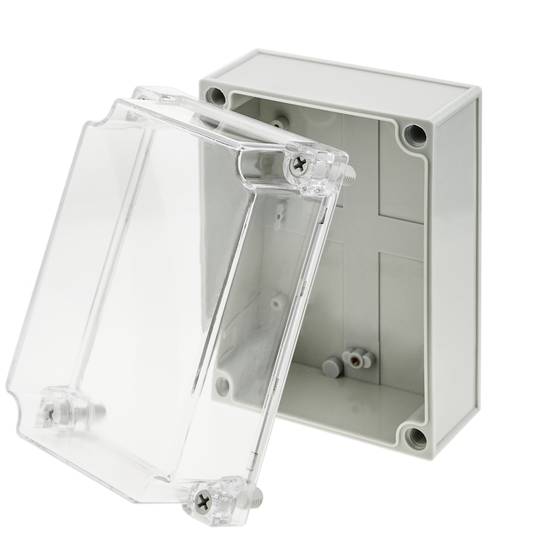 Caixa de connexions elèctriques de plàstic ABS impermeable IP65 transparent 173x126x100mm