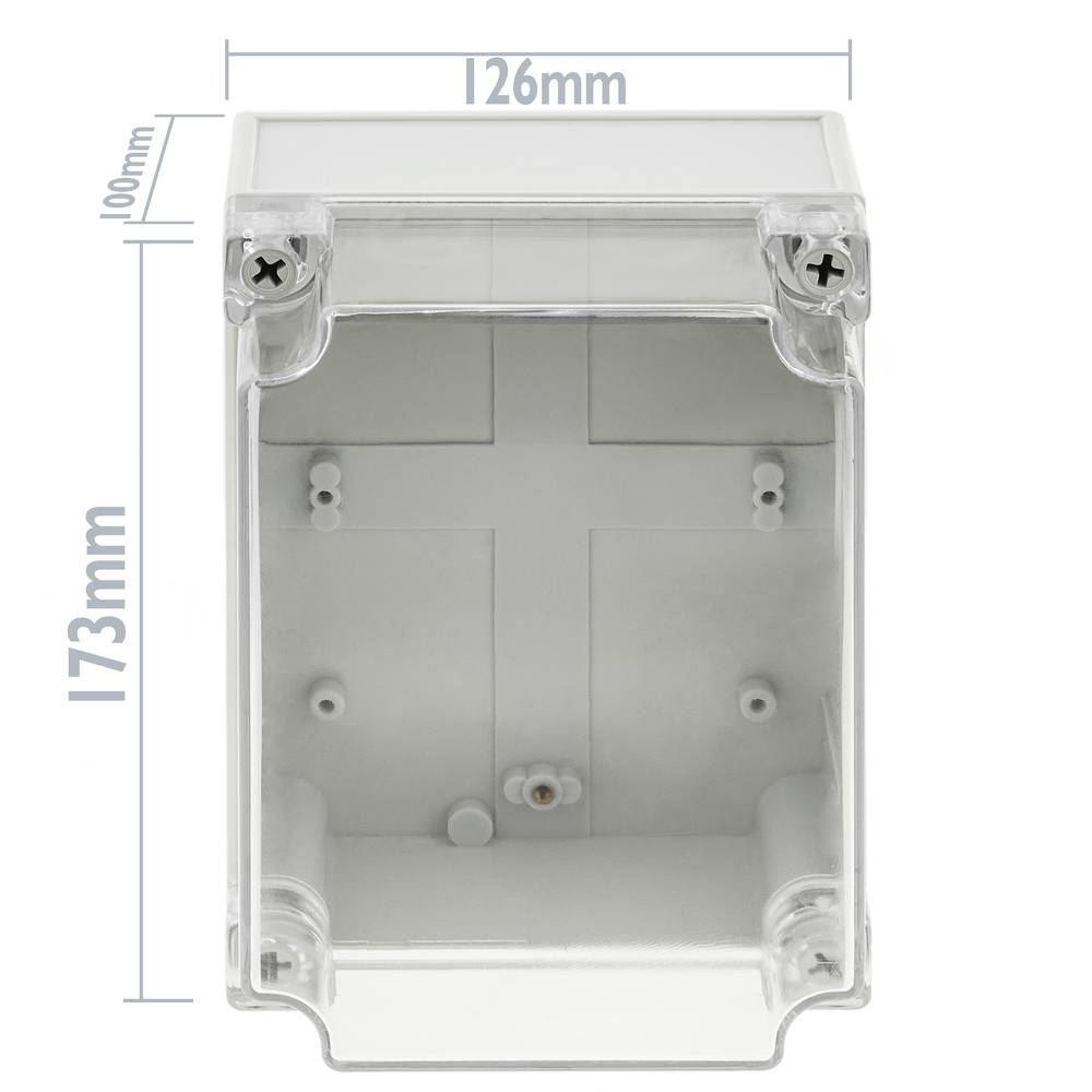 Caixa de connexions elèctriques de plàstic ABS impermeable IP65 transparent 173x126x100mm