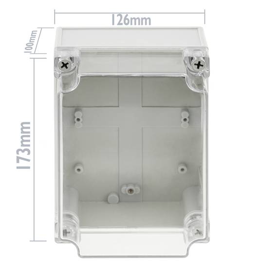 Caixa de connexions elèctriques de plàstic ABS impermeable IP65 transparent 173x126x100mm