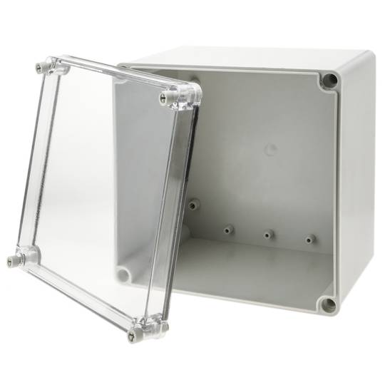 Wasserdicht IP65 ABS Plastik elektronische Gehäuse Box Anschlussdose transparent 196x196x130mm