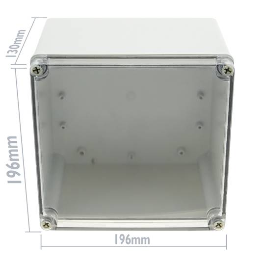 Wasserdicht IP65 ABS Plastik elektronische Gehäuse Box Anschlussdose transparent 196x196x130mm