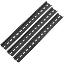 Confezione da 3 guide DIN nere da 300 mm perforate 35x7 mm
