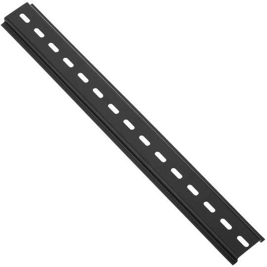 Zestaw 3 czarnych szyn DIN z perforowaną szyną 300mm 35x7mm